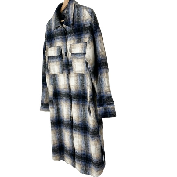 Timing Plaid Shacket Long Sleeve Button Down Top - Picture 5 of 8